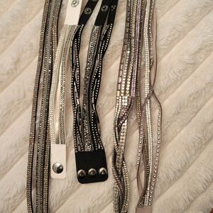 Elegant Black and Silver Women's Bracelet Set